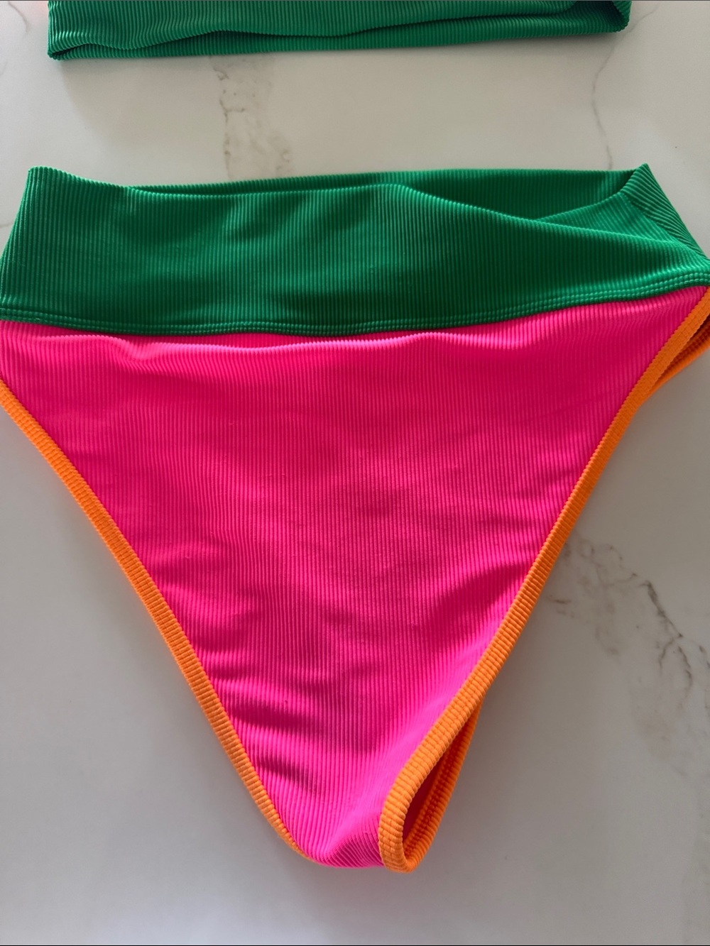 Beach Riot Neon Pink, Green & Yellow Colorblock Bikini Set - Picture 5 of 11